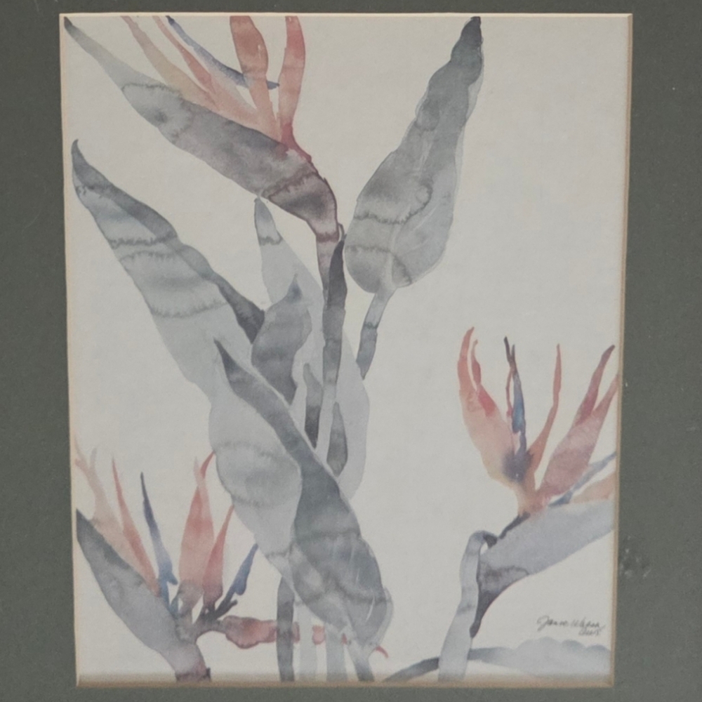 Janet Walsh Professionally Framed Botanical Watercolor Art Piece 10 1/2" x 12" - Picture 3 of 5